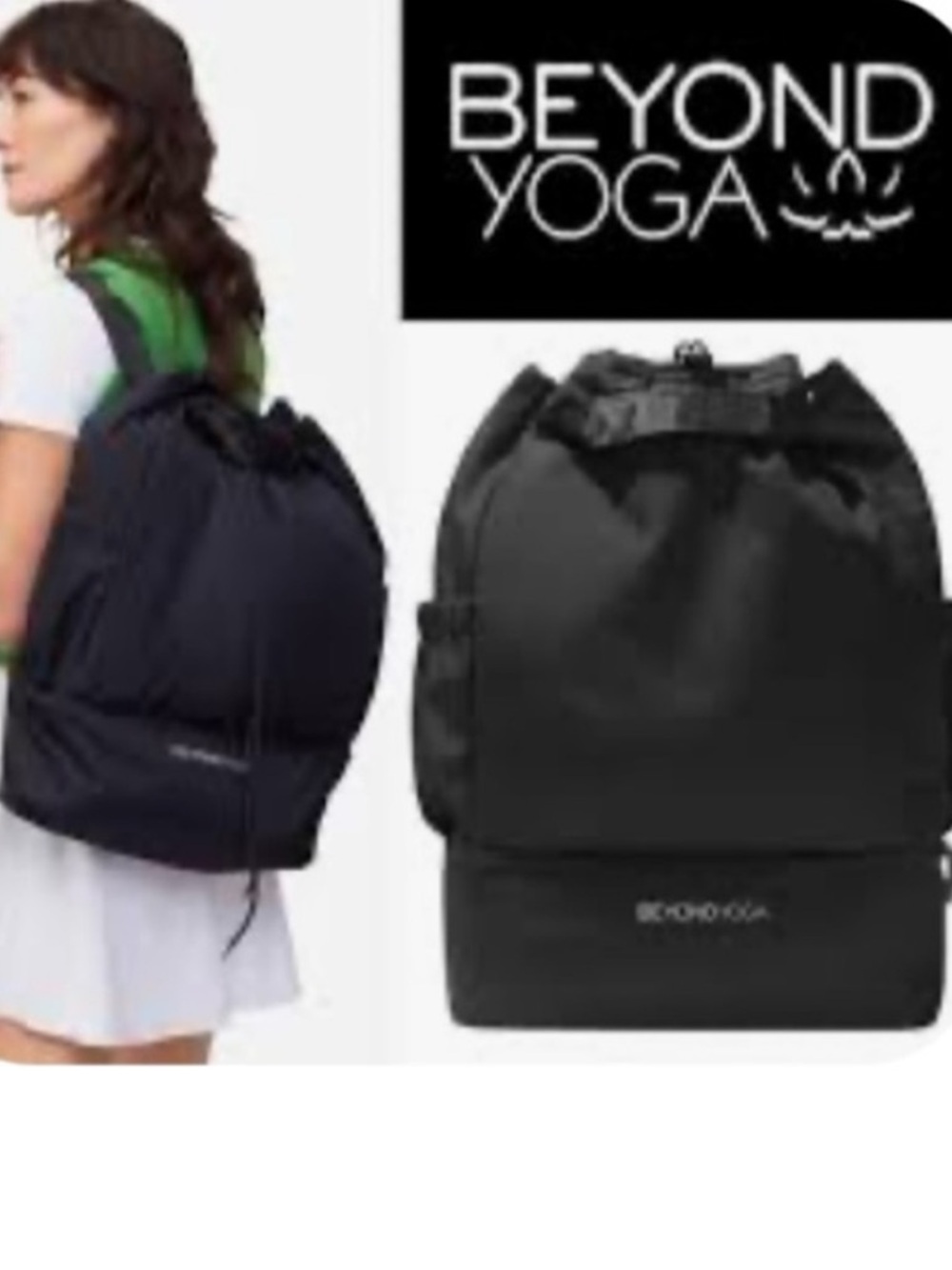 NWT Beyond Yoga Convertible Gym Backpack Black Active Wear